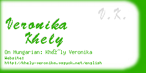 veronika khely business card